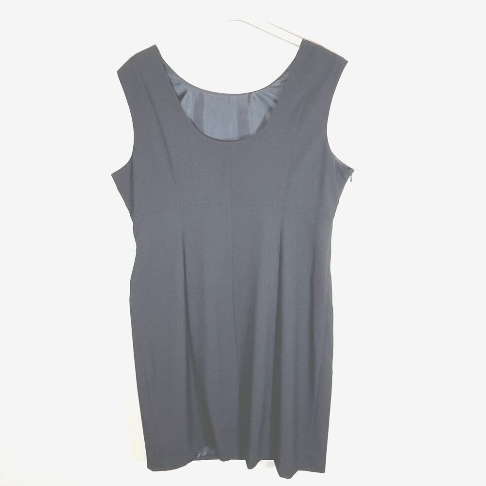 Rafaella Womens Black Sz 18W Scoop Neck Ruched Side‎ Zipper Sleeveless Dress